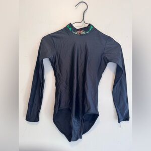 KATZ 3a IRISH DANCE BLACK LEOTARD & skirt outfit CELTIC DESIGN  girls 12-14